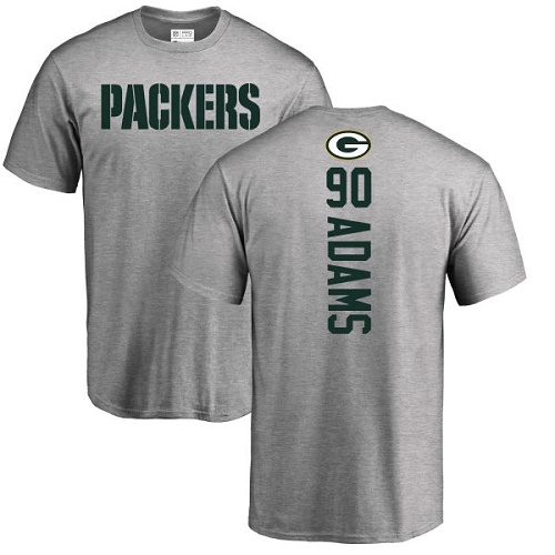 Men Green Bay Packers Ash #90 Adams Montravius Backer Nike NFL T Shirt